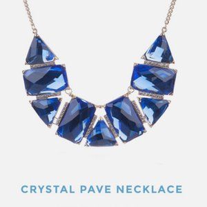 Je T'aime Blue Pave Crystal Statement Necklace ROSE GOLD